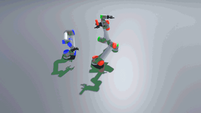 Three arms coordinated pick and place